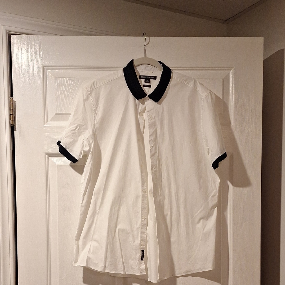 Michael Kors White Shirt with Black Accents